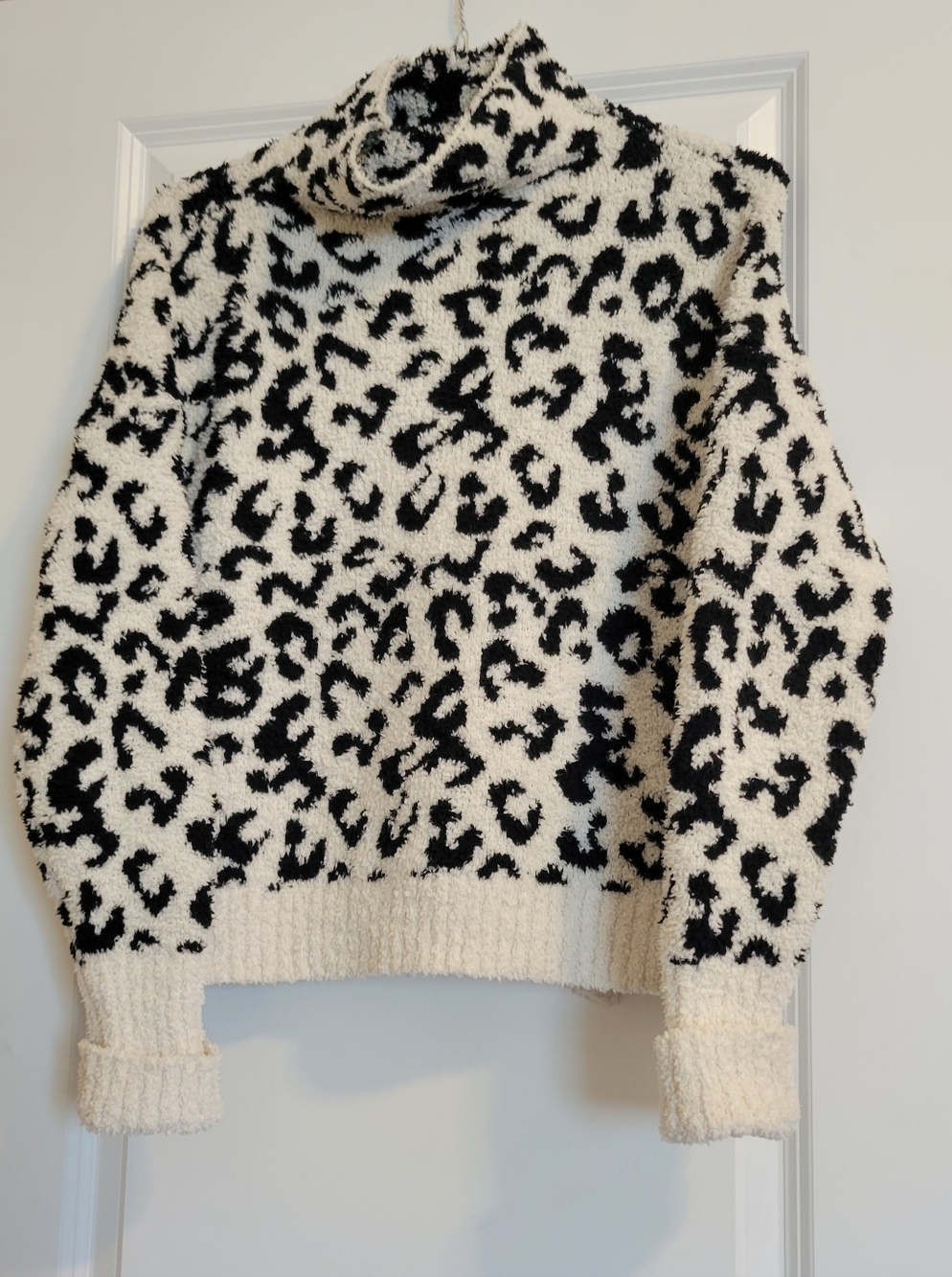 UGG Mock Neck Snow Leopard Print Sweater